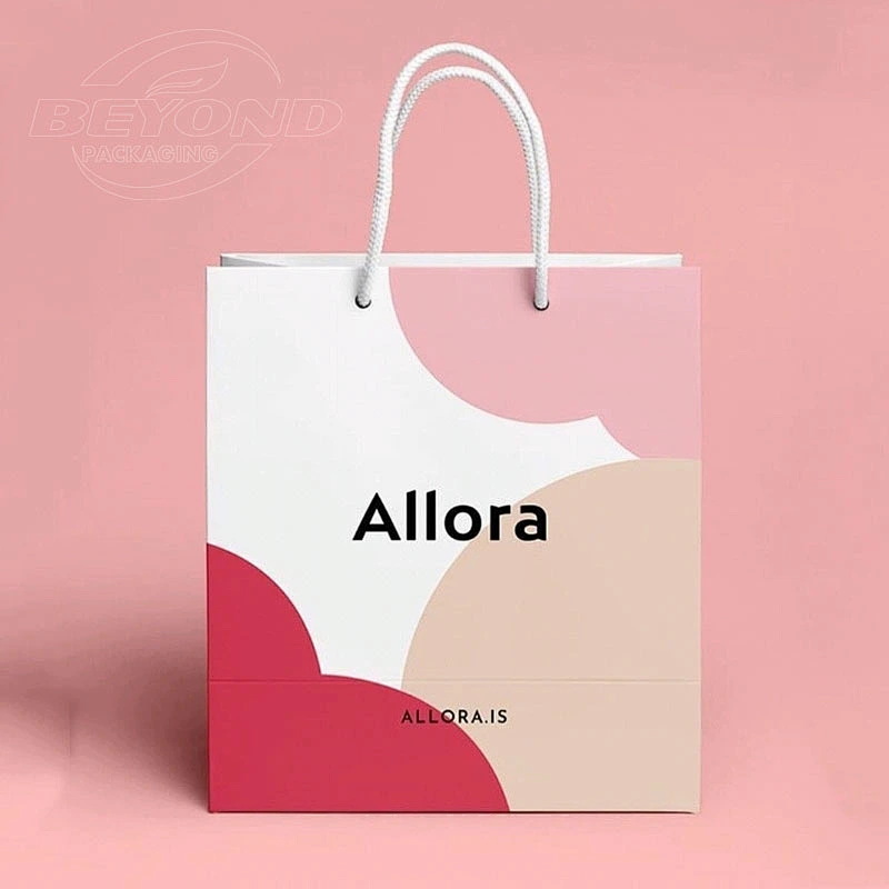 High quality custom luxury clothes store retail packaging gift carry bags boutique shopping paper bags with your own logo