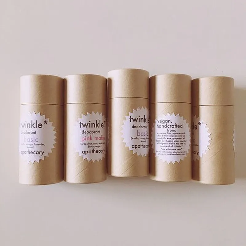 Custom Eco- friendly Biodegradable Lip Balm Push Up paper Tube Cardboard Round Tube Cylinder Packaging Round Box