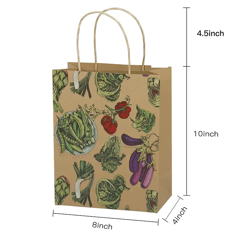 Custom Printed Your Own Logo cardboard Packaging Brown Kraft Gift Craft Shopping Paper Bag With Outside Handles