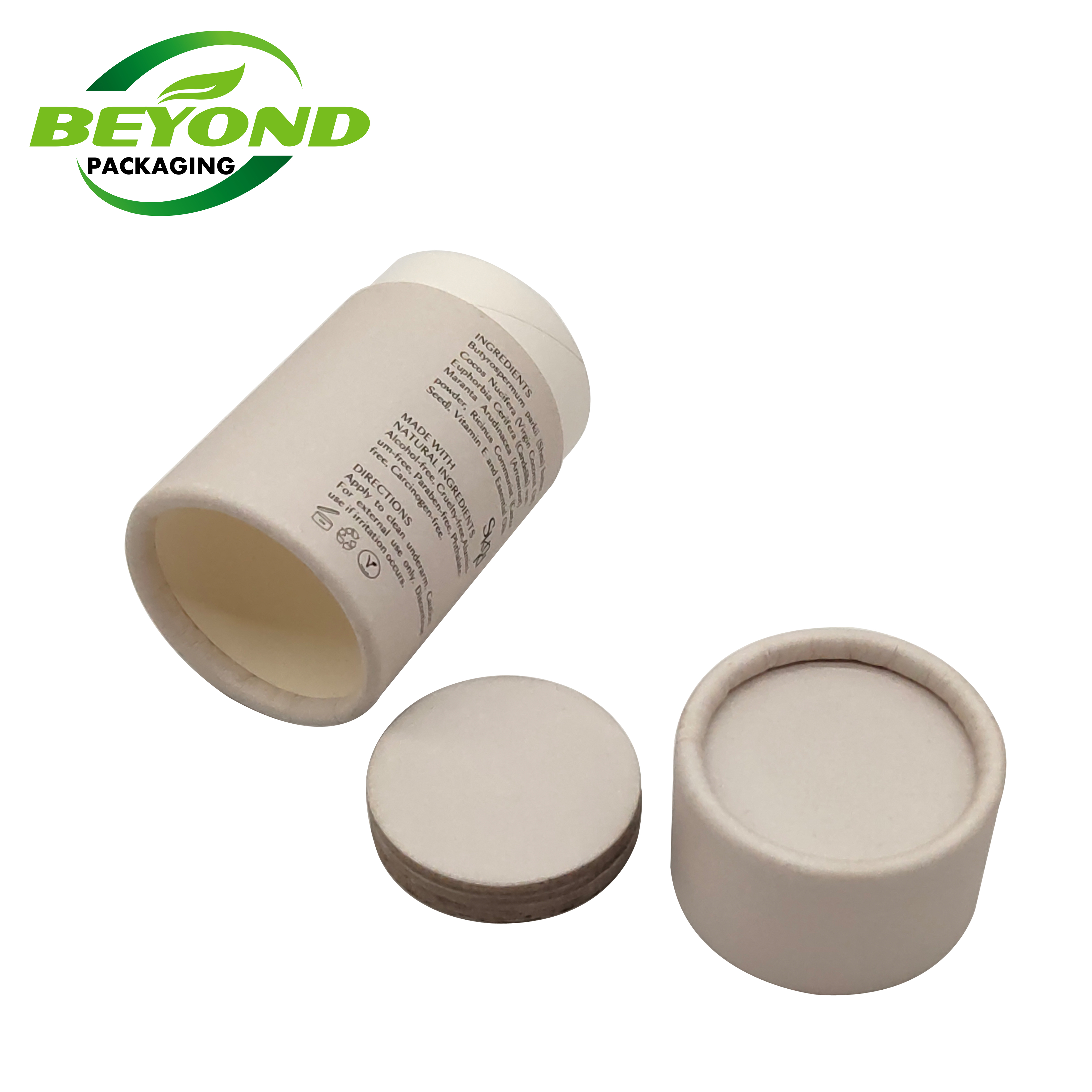 Custom Biodegradable Lip Balm 10ml Deodorant Roller Edge Kraft Push up Paper Tubes for Deodorant Stick Cardboard Cylinder Pack