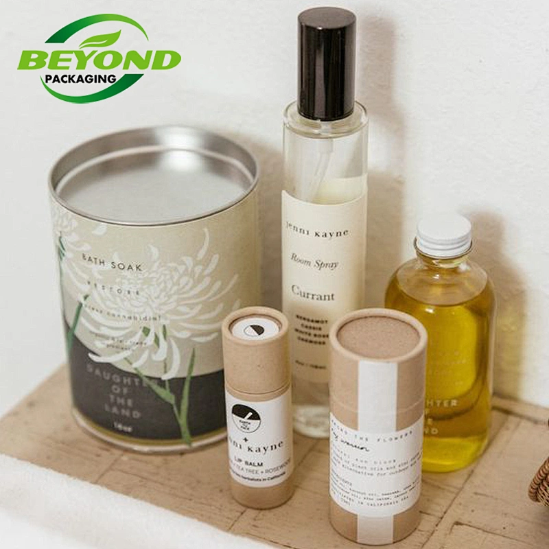 Customized Eco Friendly Recoverable Packaging Gift Paper Tube Perfume Cylinder Cardboard Round Kraft Paper Box