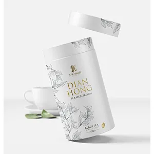 Custom Eco-friendly 100% Recycled Round Cylinder Cardboard Kraft Paper Coffee Tube Packaging  Box Food Grade for Tea