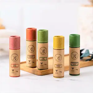 Custom Cosmetic Cardboard Push up Deodorant Containers Paper Biodegradable Lip Balm Tube Eco- friendly Cylinder Tube Packaging