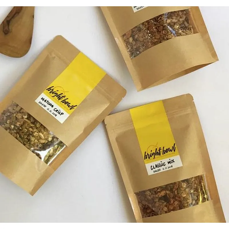 Kraft Paper Food Aluminum Foil Laminated Stand Up Zipper Packaging Pouch Storage Biodegradable Empty Tea Bag