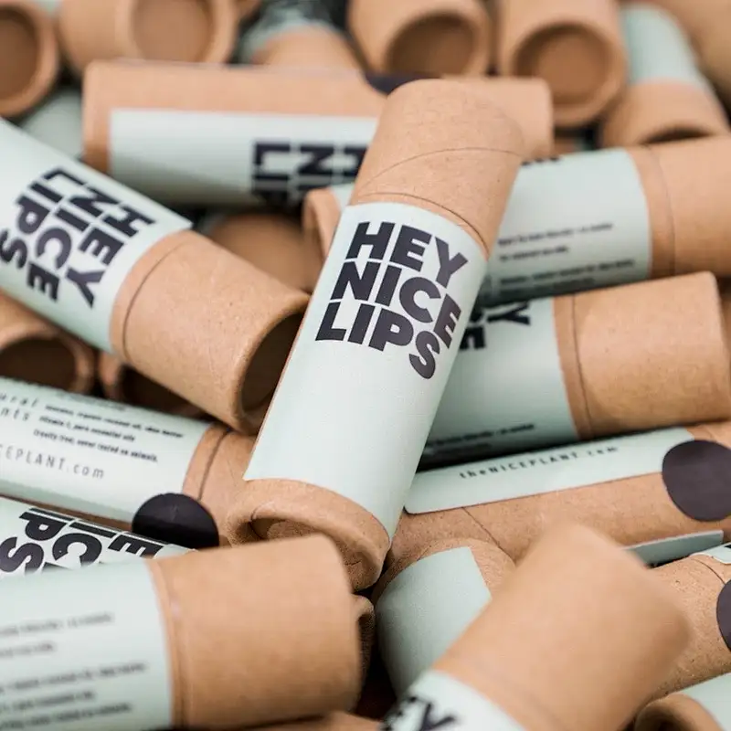 Wholesale Customized Brand Design Biodegradable Kraft Cardboard Push Up Deodorant Container Paper Lip Balm Tube Packaging