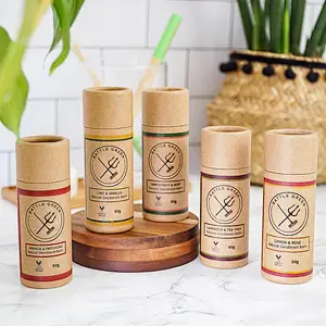Hot Sale Customized Biodegradable Cosmetic Containers Deodorant/Lipstick/Lip Balm Container Push Up Paper Tubes