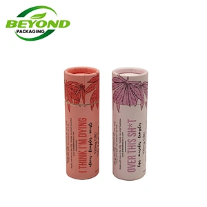Custom 15g Deodorant Tube White Cardboard Push up Deodorant Containers Paper Eco Friendly Lip Balm Tube Cylinder Packing Round