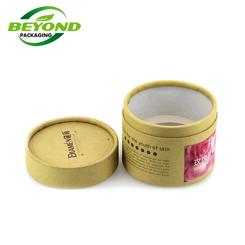 Custom Wax Lined Food Grade Biodegradable Kraft Cardboard Skincare Cosmetics Cream Jar Paper Tube Packing