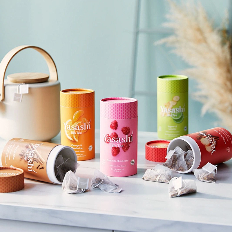 Customized Food Grade Can Cylinder Biodegradable Gift Paper Tube For Loose Leaf Tea Coffee Chocolate Packaging