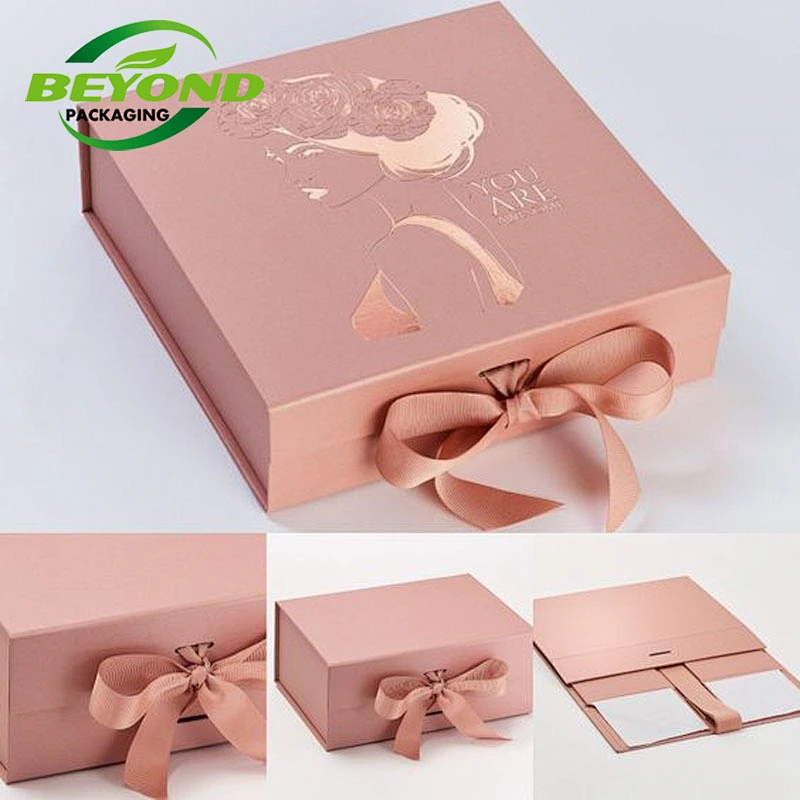 Custom Logo Ribbon Magnetic Closure Packaging Gift Box Packaging Paper Cardboard Coated Luxury Paper Box Packing