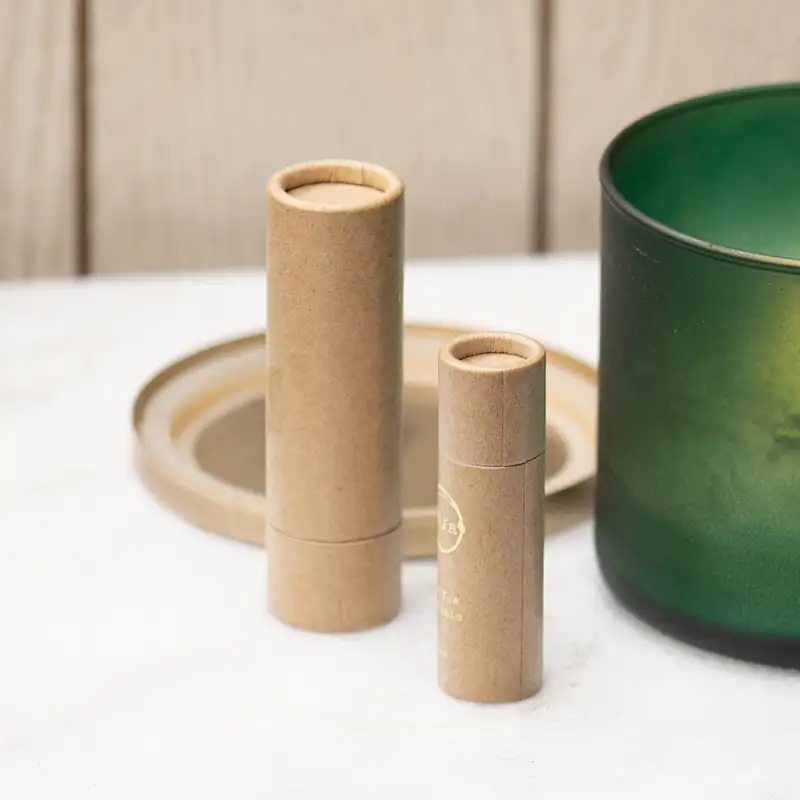 Custom Black Biodegradable Cardboard Deodorant Container Push Tube Push up Tube Paper Eco- friendly 3 oz Lip Balm Tube