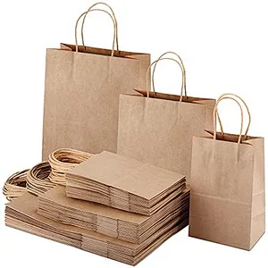Factory Custom Recyclable Disposable Eco-friendly Fast Food Take Away Food Kraft Paper Bag Bolsas de Papel with your Own Logo
