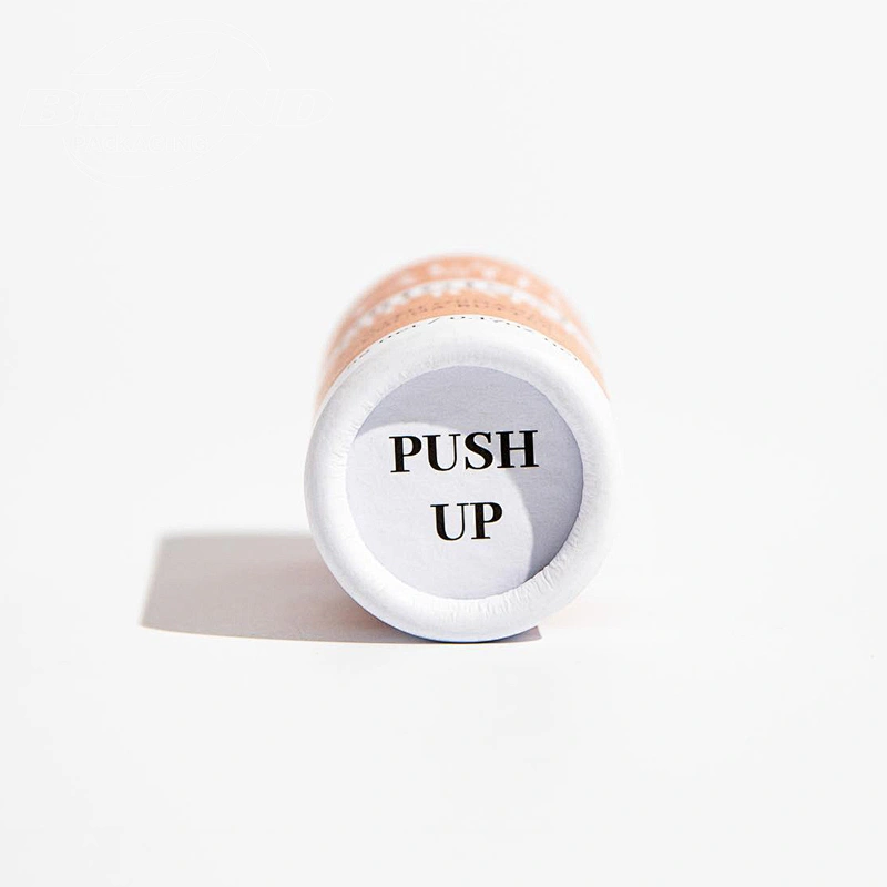 Custom Biodegradable Cardboard Cylinder Packaging Kraft Deodorant Lip Balm Printed Push up Paper Tube Round Box Wholesale