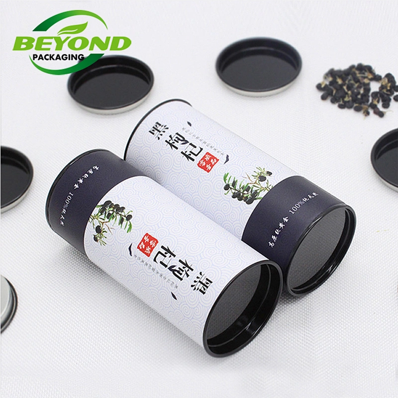 Custom Cylindrical Sugar Packaging Box Foil Lined Cardboard Tube Food Grade Paper Tube Eco-friendly Packing With Metal Lid