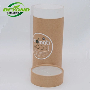 Custom Size Perfume Bottle Packaging Biodegradable Cardboard Candle Paper Tube With PVC Window,  For Protein Powder Packaging