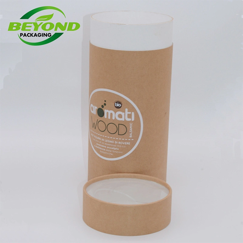 Custom Size Perfume Bottle Packaging Biodegradable Cardboard Candle Paper Tube With PVC Window,  For Protein Powder Packaging