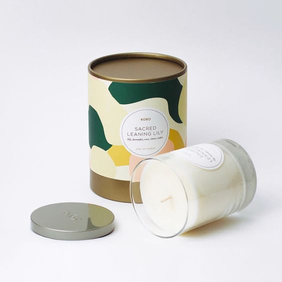 100% Recycled Luxury Candle Packaging Eco-Friendly Round Customized Paper Tube Box Cosmetic Cylinder Packaging