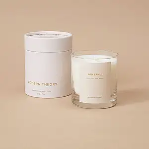 Luxury Custom Label Kraft Round Box Packaging Paper cylinder Box round Cardboard glass candle jars gift paper tube packaging