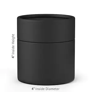 Custom Logo Biodegradable Printed  Round Black Cylinder Kraft Cardboard Paper Tube Gift Packaging Scented Candle