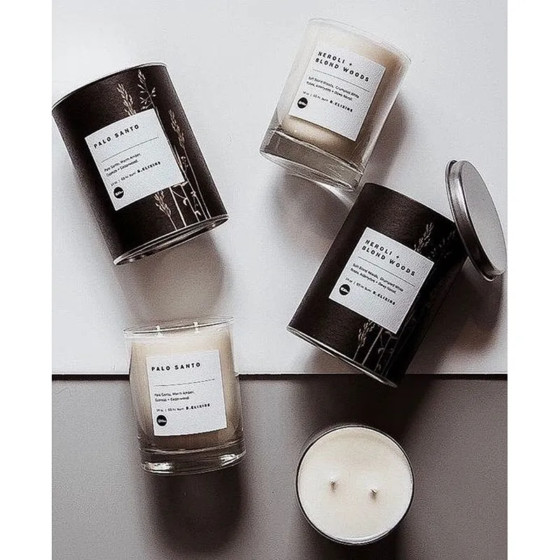 100% Recycled Luxury Candle Packaging Eco-Friendly Round Customized Paper Tube Box Cosmetic Cylinder Packaging