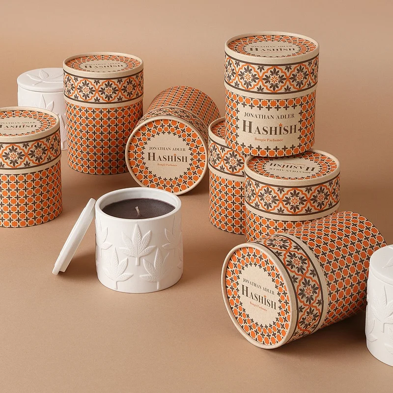 Eco friendly Custom Wholesale Kraft Paper Cylinder Round Tube Cardboard Packaging  with Paper Lid  for Candle Packaging