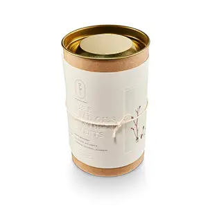 High Quality Advanced Recycled Eco Friendly Customized Printed Cylinder Cardboard Low MOQ Candle Kraft Paper Tube Packaging Box