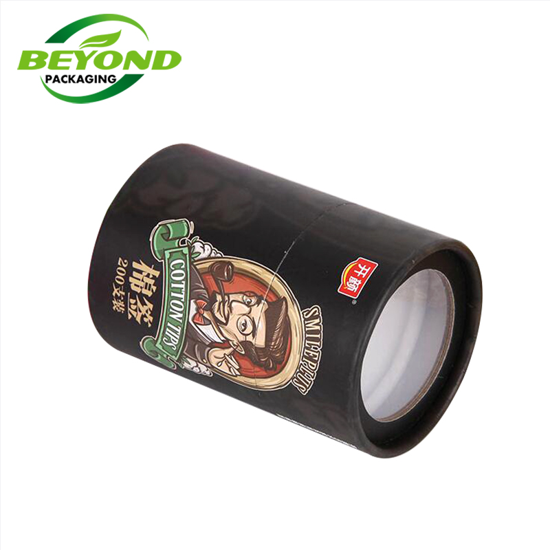 Custom Size Perfume Bottle Packaging Biodegradable Cardboard Candle Paper Tube With PVC Window,  For Protein Powder Packaging