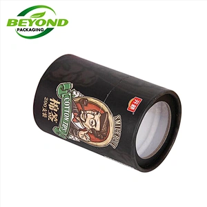 Custom Size Perfume Bottle Packaging Biodegradable Cardboard Candle Paper Tube With PVC Window,  For Protein Powder Packaging
