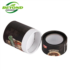 Custom Size Perfume Bottle Packaging Biodegradable Cardboard Candle Paper Tube With PVC Window,  For Protein Powder Packaging