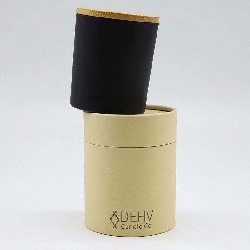 100% Recycled Luxury Candle Packaging Eco-Friendly Round Customized Paper Tube Box Cosmetic Cylinder Packaging