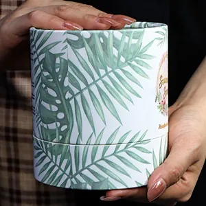Custom Cylindrical Cardboard Biodegradable Packaging Candle Essential Oil Fragrance Eco Friendly Paper Cosmetic Tube Packing