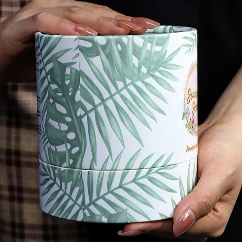 Custom Cylindrical Cardboard Biodegradable Packaging Candle Essential Oil Fragrance Eco Friendly Paper Cosmetic Tube Packing