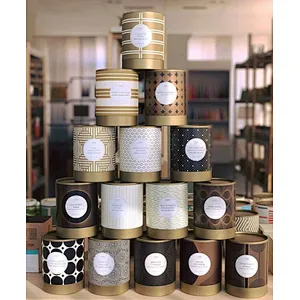 Custom Hot Sale Craft Kraft Cardboard Cylindrical Sleeve Paper Tubes Packaging Boxes For Candles Jar Bottle