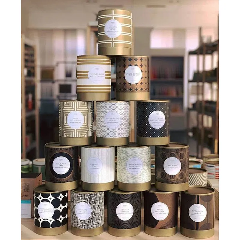 Custom Hot Sale Craft Kraft Cardboard Cylindrical Sleeve Paper Tubes Packaging Boxes For Candles Jar Bottle