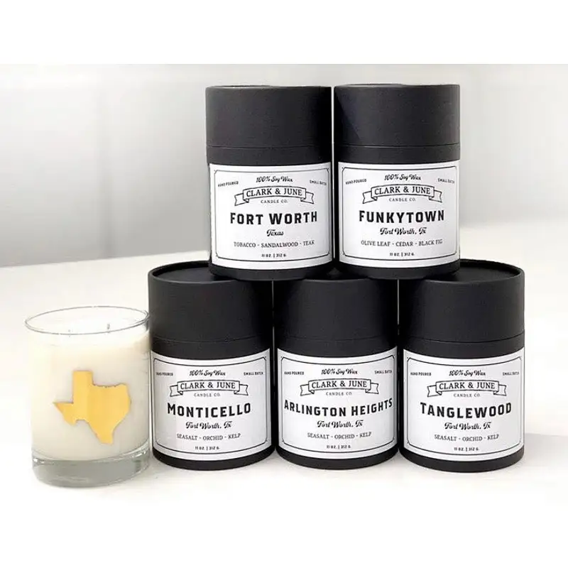 Elegant eco friendly custom black paper tube 100% biodegradable paper tube packaging for candles