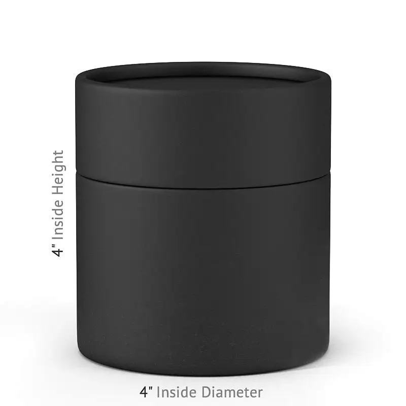 Rolled Edge Cylinder Kraft Black Cardboard Gift Candle Jar Packaging Custom Printing Round Candle Tube Box