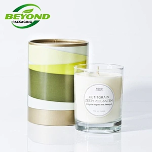 High Quality Biodegradable Customized New Design Paper Tube Box Packaging For Gift Candle Jar  Bottle Cylinder Packaging
