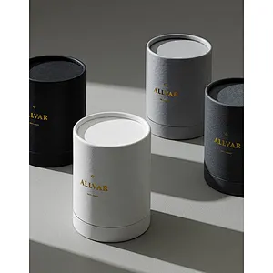 Luxury Custom Label Kraft Round Box Packaging Paper cylinder Box round Cardboard glass candle jars gift paper tube packaging