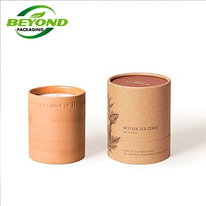 Custom Eco-friendly Biodegradable Cardboard Scented Candle Container Tube Gift Cylindrical Packaging Luxury Boxes