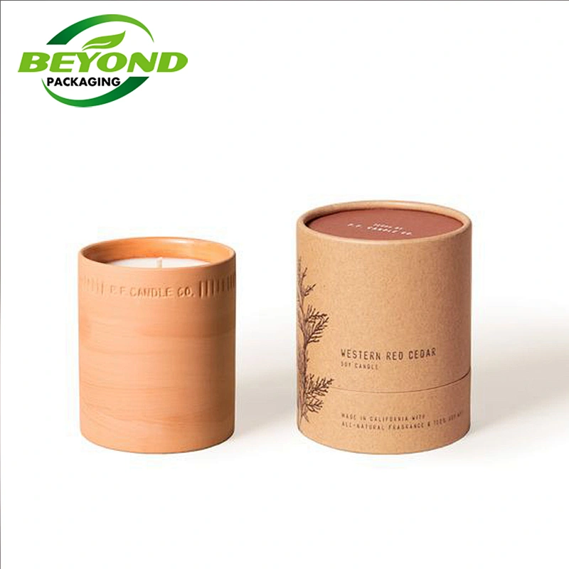 Custom Eco-friendly Biodegradable Cardboard Scented Candle Container Tube Gift Cylindrical Packaging Luxury Boxes