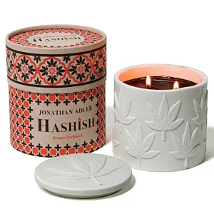 Custom Logo Biodegradable Printed  Round Black Cylinder Kraft Cardboard Paper Tube Gift Packaging Scented Candle