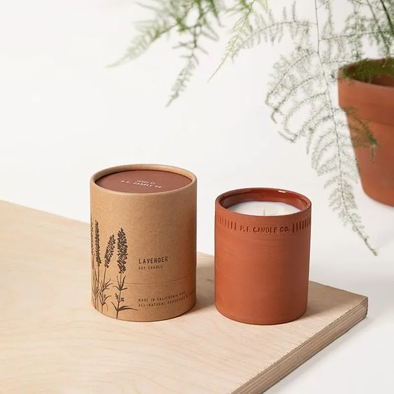 Custom Logo Biodegradable Printed  Round Black Cylinder Kraft Cardboard Paper Tube Gift Packaging Scented Candle