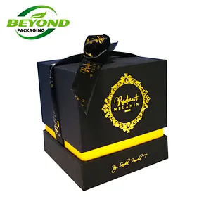 Custom Logo Eco-friendly Biodegradable Gift Packaging Lid and Base Cardboard Paper Rigid Box Cosmetic Packing