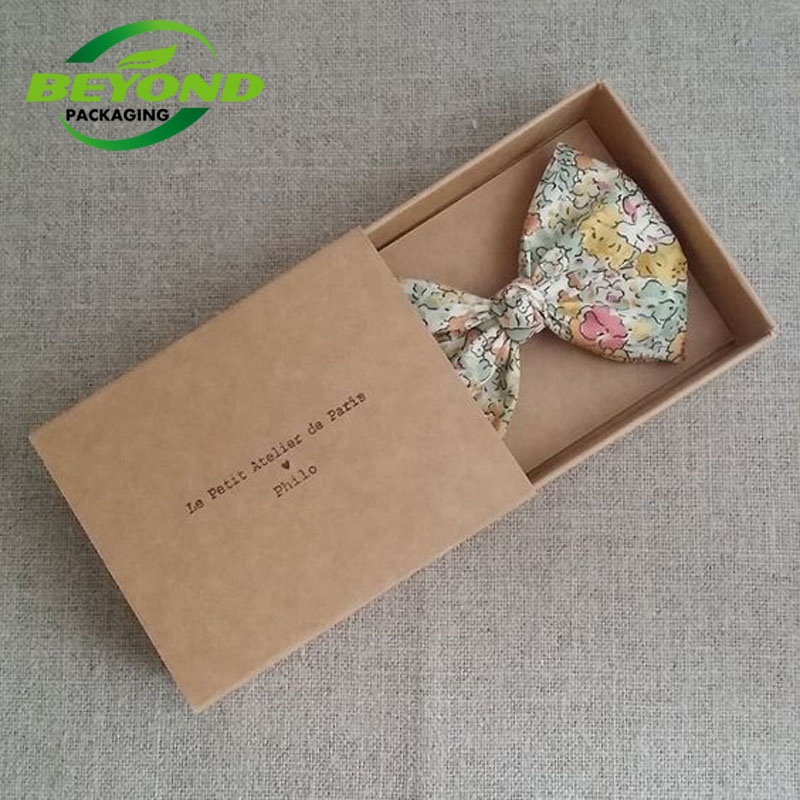 Hot Sale Eco Friendly Recycled Cardboard Brown Kraft Paper Box Drawer Sliding Gift Packaging Boxes Eco Friendly With Logo