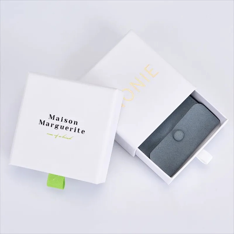 Custom Logo Luxury Jewelry Gift Necklace Box Packaging Sliding Drawer Paper Cardboard Box With Foam Insert For Jewelry Packaging