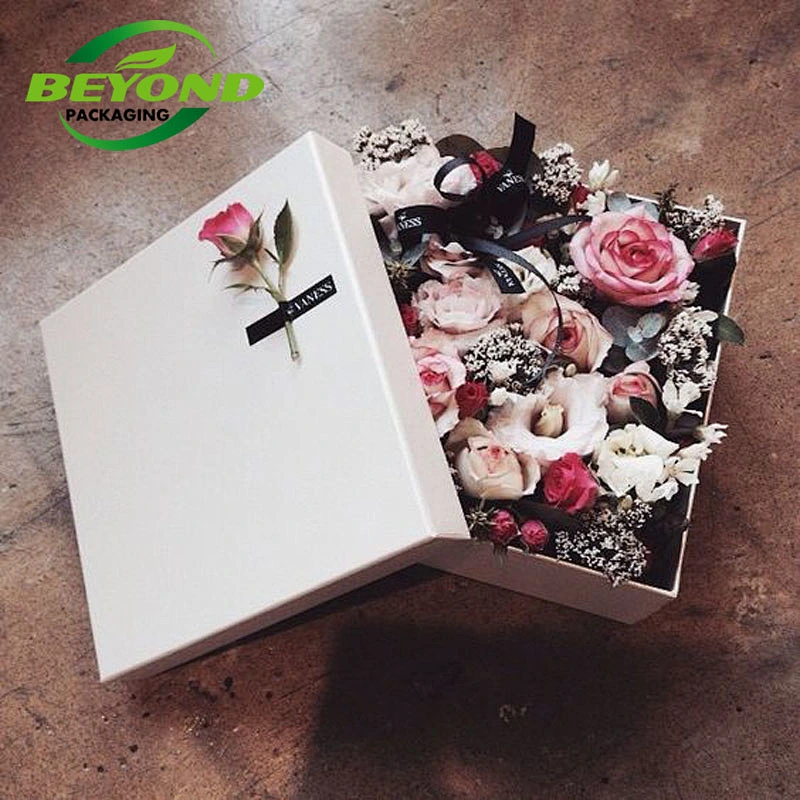 China Wholesale Custom Cardboard Paper Luxury Flowers Packaging Box Gift Packaging Flower Square  Boxes for Flower Rose