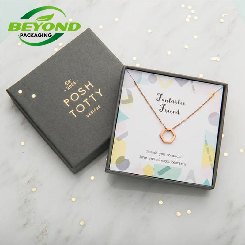 Custom logo handmade kraft jewelry box paper exquisite jewelry packaging box paper luxury jewelry paper gift box