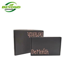 Custom Black Brown Color Logo Printed Corrugated Cardboard Folding Packaging Mailer Shipping Box for Small Business