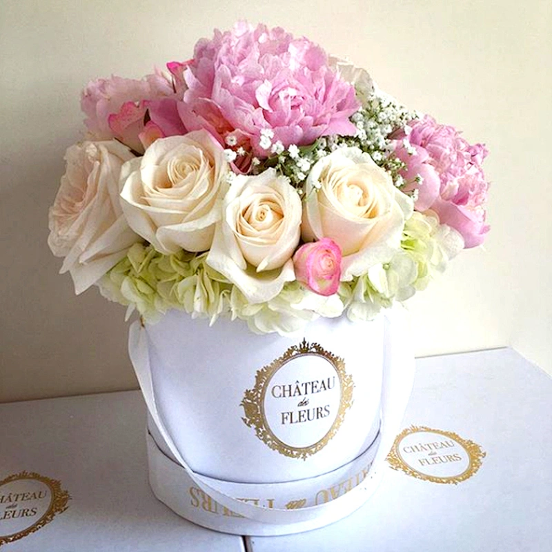 Paper Flower Roses Luxury Gift Box Cardboard Box Custom Logo Pink Gift Packaging Gift & Craft,rose Packaging Paperboard Accept