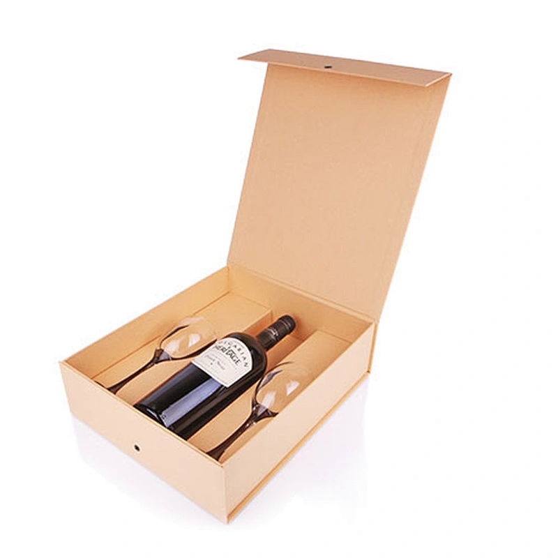 High Quality Fancy Paper Packaging Wine Glass Cup Gift Box Wholesale Cardboard Magnetic Single Wine Box
